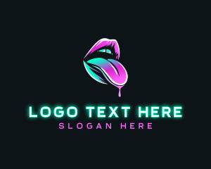 Seductive - Lick Sexy Tongue Lips logo design