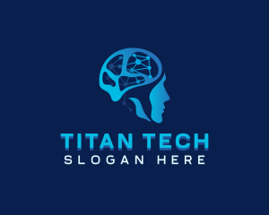 AI Brain Cyber Tech logo design