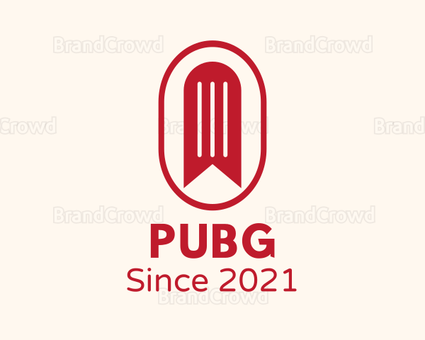 Red Bookmark Badge Logo