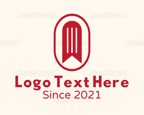 Red Bookmark Badge Logo