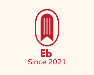 Bookstore - Red Bookmark Badge logo design