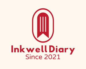 Diary - Red Bookmark Badge logo design