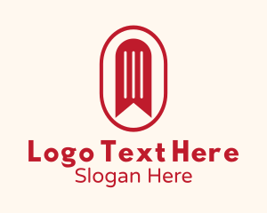 Red Bookmark Badge Logo