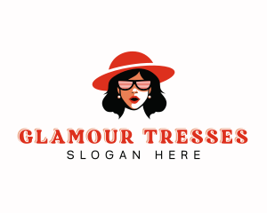 Hat Woman Sunglasses logo design