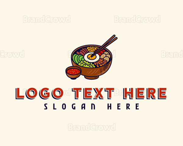 Korean Bibimbap Bowl Logo