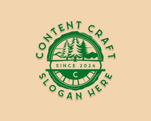 Camping Forest Tree logo design