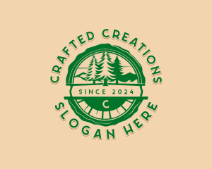 Camping Forest Tree logo design