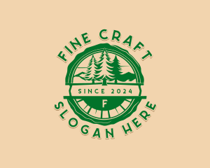 Camping Forest Tree logo design