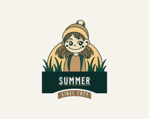 Girl Scout Camper  logo design