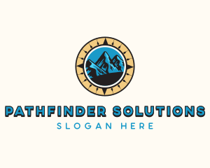 Mountain Navigation Compass logo design