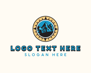 Adventure - Mountain Navigation Compass logo design