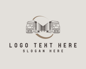Trailer Truck - Logistics Truck Haulage logo design