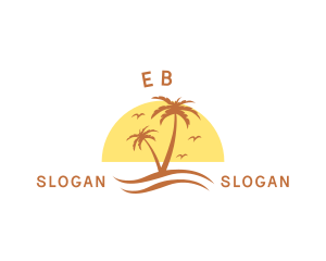 Summer Island Palm Tree  Logo