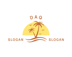 Summer Island Palm Tree  Logo