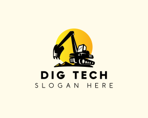 Excavator Digging Construction logo design