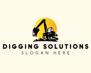 Excavator Digging Construction logo design