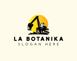 Backhoe - Excavator Digging Construction logo design