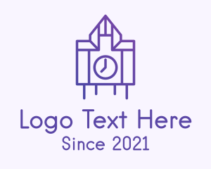 Clock - Purple Clock Structure logo design