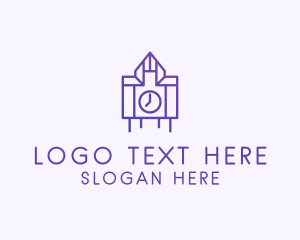 Clock - Purple Clock Structure logo design