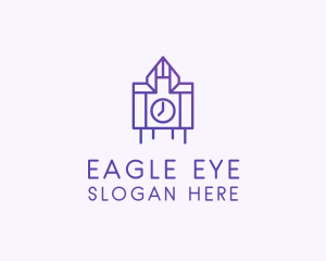 Purple Clock Structure  logo design