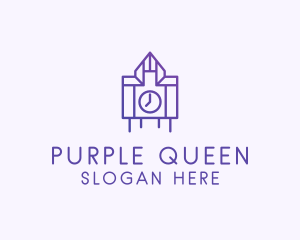 Purple Clock Structure  logo design