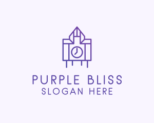 Purple Clock Structure  logo design