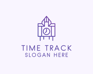 Purple Clock Structure  logo design