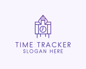 Purple Clock Structure  logo design