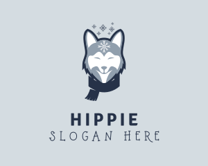 Winter Scarf Husky Dog Logo
