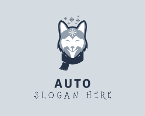 Cold - Winter Scarf Husky Dog logo design