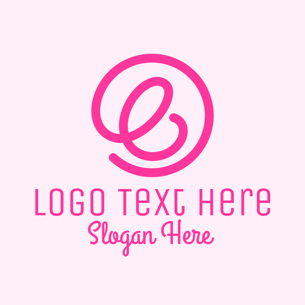 Pink Curly Letter E Logo  BrandCrowd Logo Maker