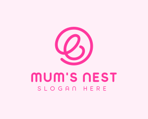 Mum - Cute Curly Letter E logo design