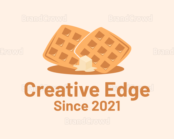 Waffle Butter Breakfast Logo