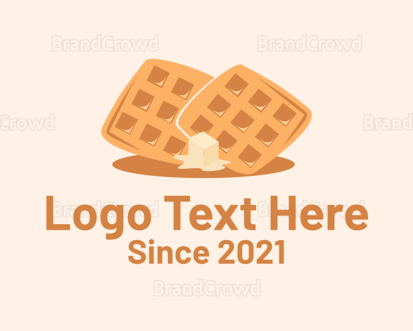 Waffle Butter Breakfast Logo