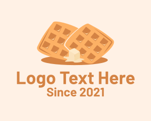 Cafe - Waffle Butter Breakfast logo design