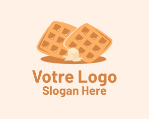Waffle Butter Breakfast Logo