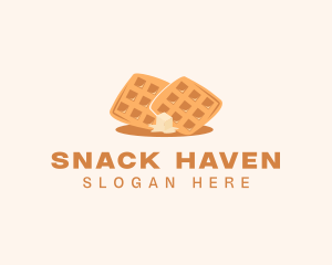 Waffle Butter Breakfast logo design