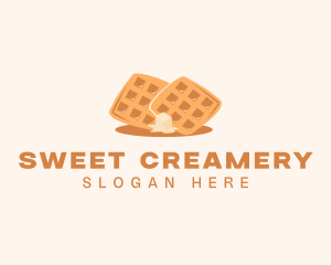 Waffle Butter Breakfast logo design