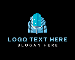 Squeegee - Urban City Building Cleaning logo design