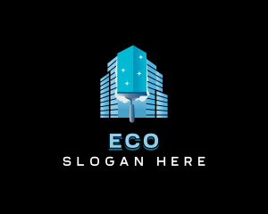 Urban City Building Cleaning Logo