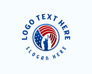 Liberty Statue - American Liberty Flag logo design