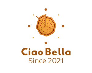 Clock Pizza Slice  logo design