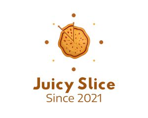 Clock Pizza Slice  logo design