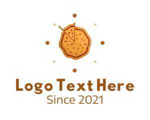 Clock Pizza Slice  Logo