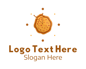 Clock Pizza Slice  Logo