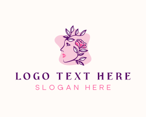 Skincare - Floral Feminine Face logo design