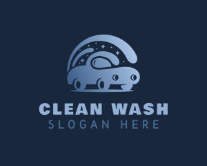 Blue Clean Car Wash logo design