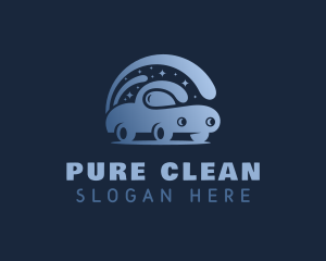 Blue Clean Car Wash logo design