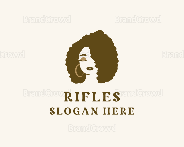 Afro Curly Woman Logo