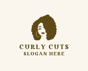 Curly - Afro Curly Woman logo design